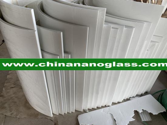 pure white crystallized glass column