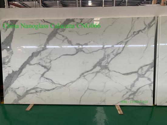 CNG066 Nano Glass Calacatte White Slabs Export to Brazil