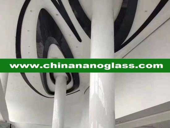 pure white crystallized glass column