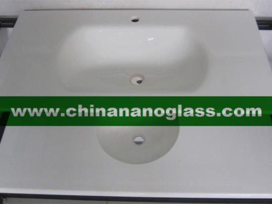 Pure White Nano Crystallized Glass Stone for Bathroom Vanity Tops