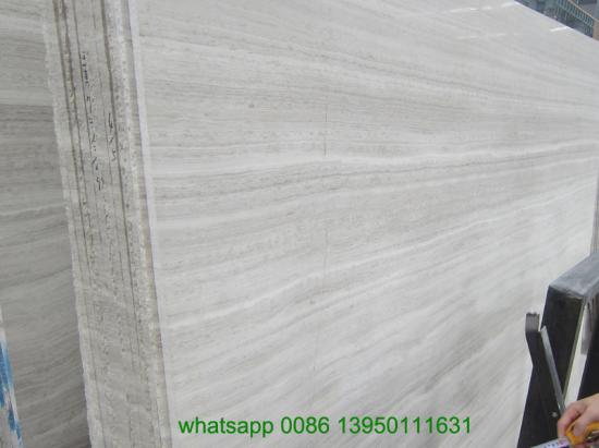 China Polished Wooden White Wood Grain Marble Slabs