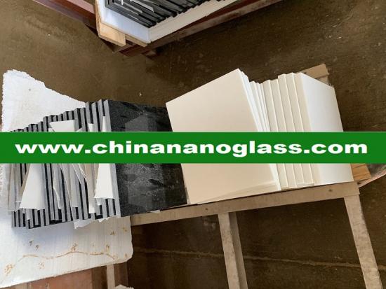 China Nano Crystallized Glass Black Panel Big Slab 2400x1800x19mm