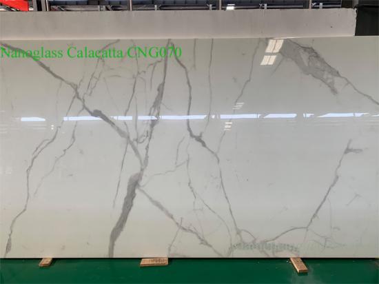 CNG070 Nano Glass Calacatte White Slabs Export to USA
