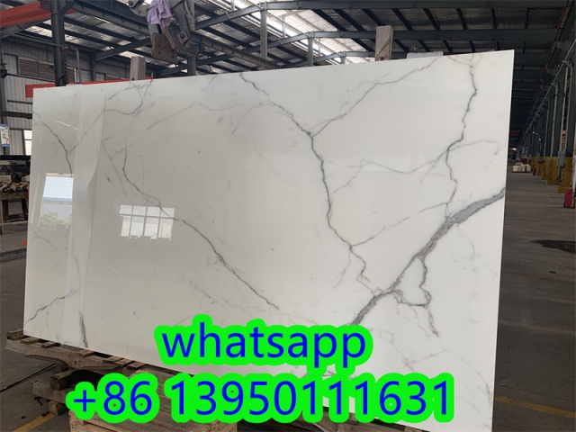 Nano calacatta white slab 300x160cm for kitchen top countertop