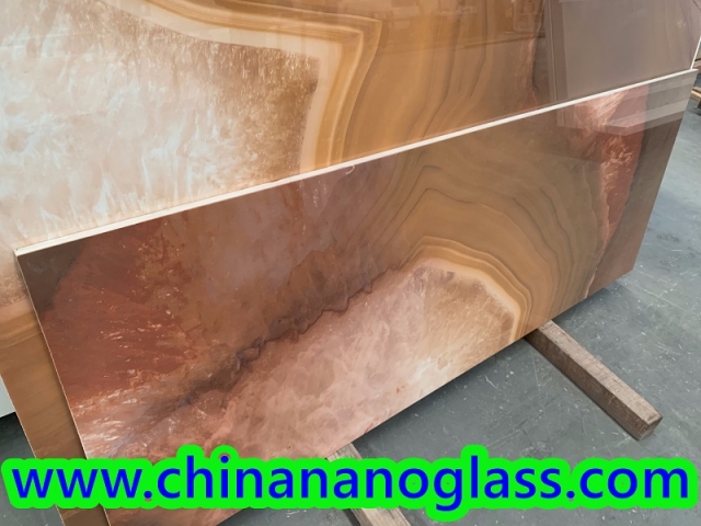 Golden Onyx Mable Nano Crystal Glass Stone Slabs