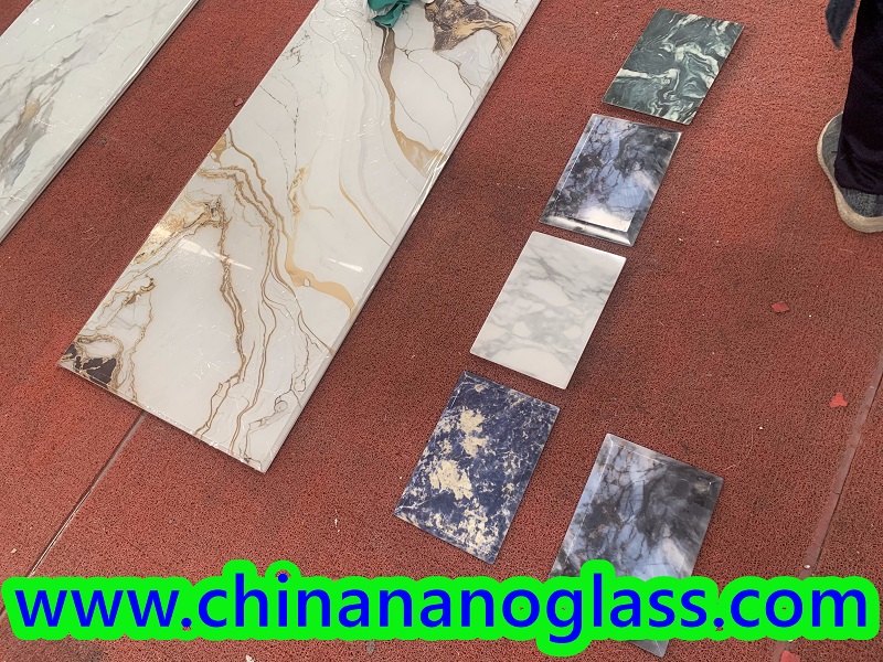 Glazed <a href='https://www.chinananoglass.com/nanoglass'>nano glass</a> Marble slab FULL BODY VEIN 