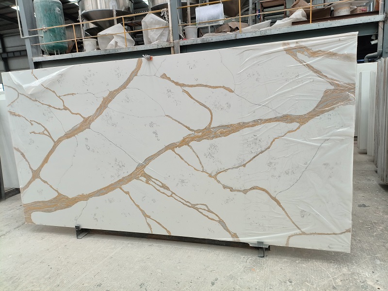 Quartz stone calacatta gold Slab 320x160x2cm cheap factory price